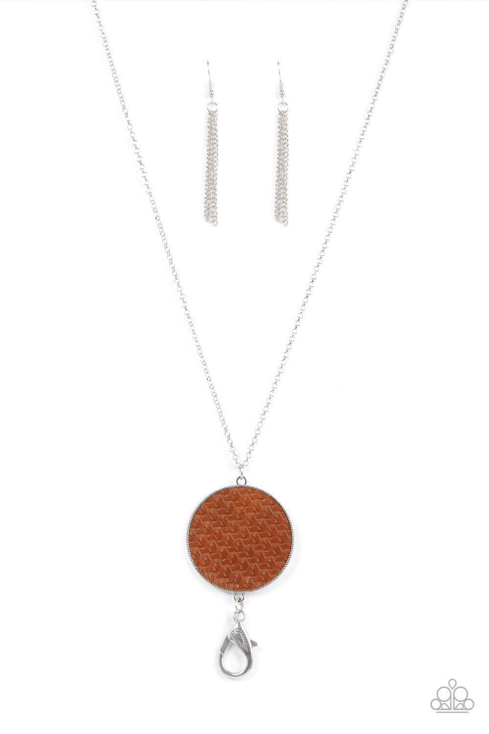 Wondrously Woven - Silver w/ Brown Necklace - Lanyards
