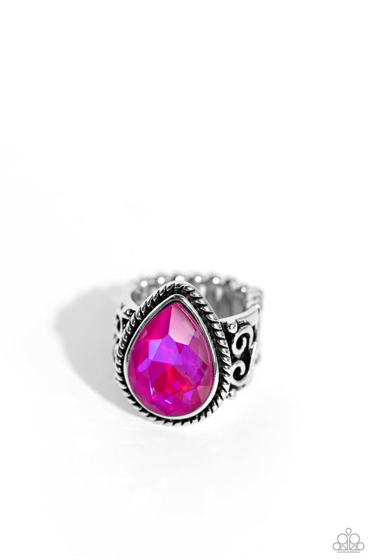 Supernatural Sparkle Ring - Silver w/Pink Stone