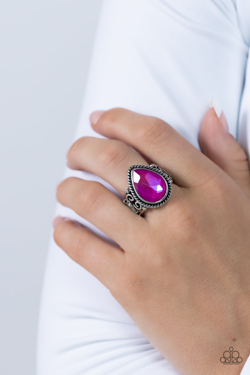 Supernatural Sparkle Ring - Silver w/Pink Stone