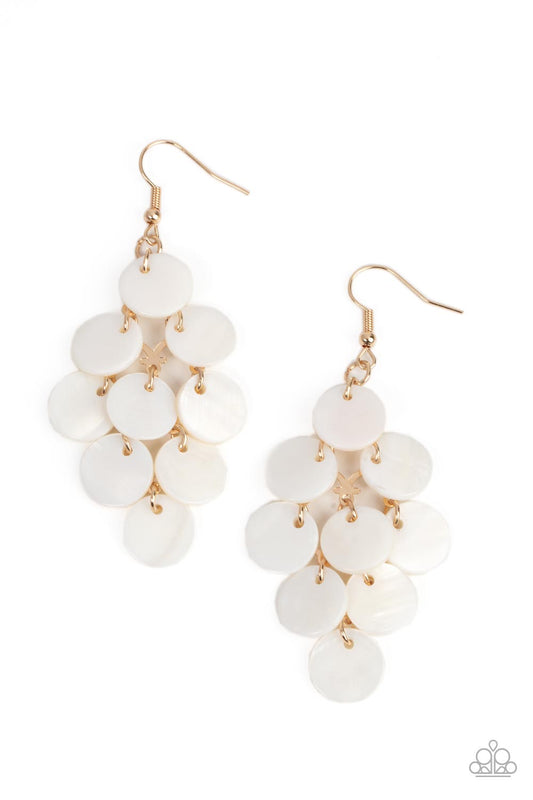 Tropical Tryst - Gold w/Cream White Earrings
