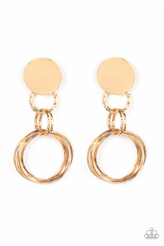 Industrialized Fashion Earrings - Gold