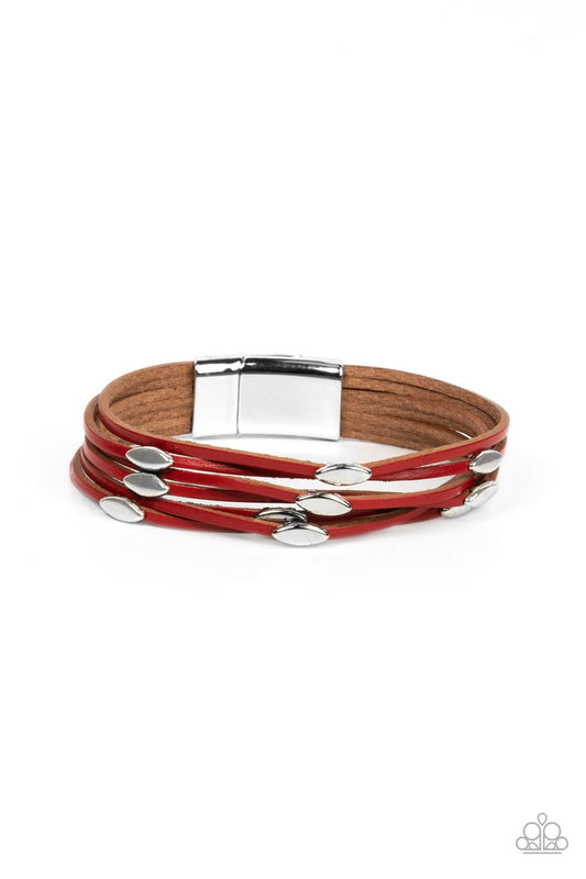 Cruise Control Soul - Red Bracelet -  Magnetic - Paparazzi Accessories