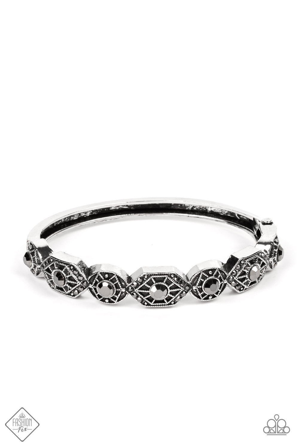 Eye-Opening Opulence Bracelet- Silver - Hinged