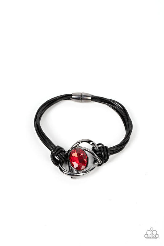 Keep Your Distance - Red Bracelet -  Magnetic