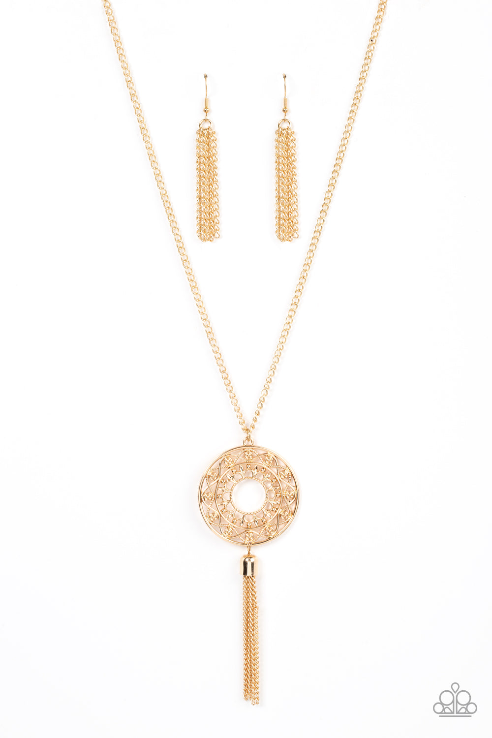 Tai Chi Tassel - Gold Necklace - Paparazzi Accessories