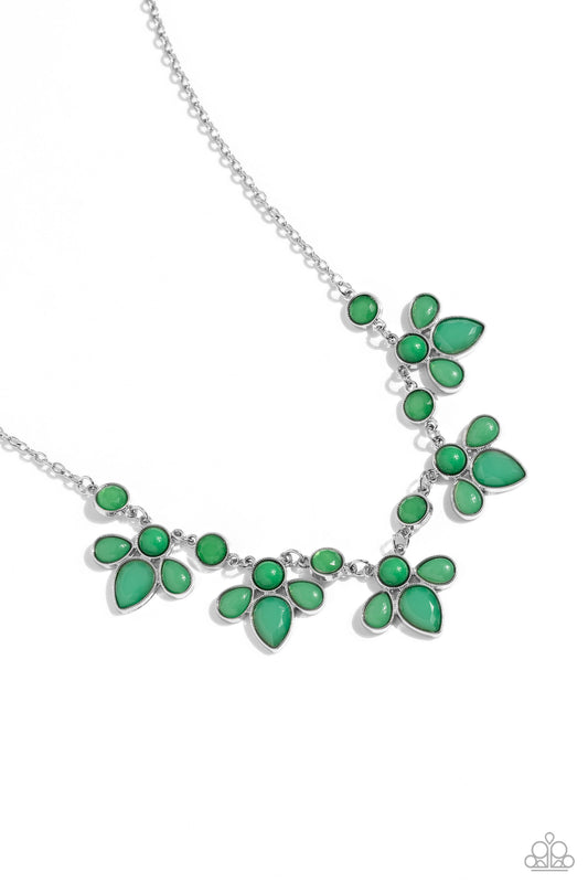 FROND-Runner Fashion Necklace - Silver w/Green