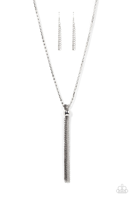 Metallic MESH-Up - Silver w/Gunmetal Necklace