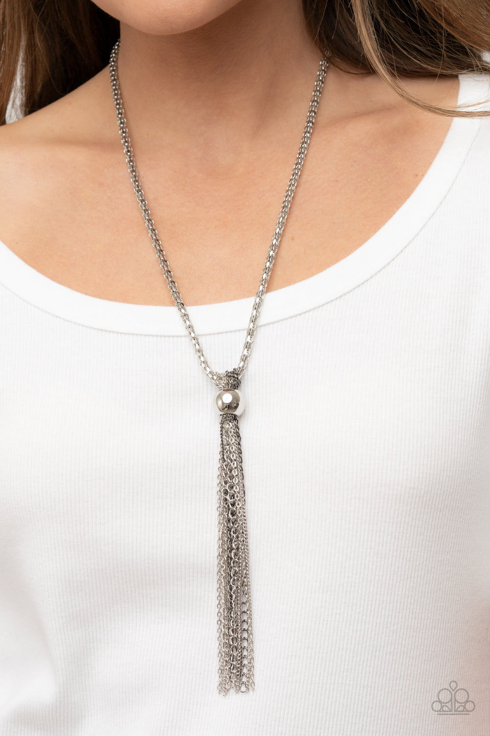 Metallic MESH-Up - Silver w/Gunmetal Necklace