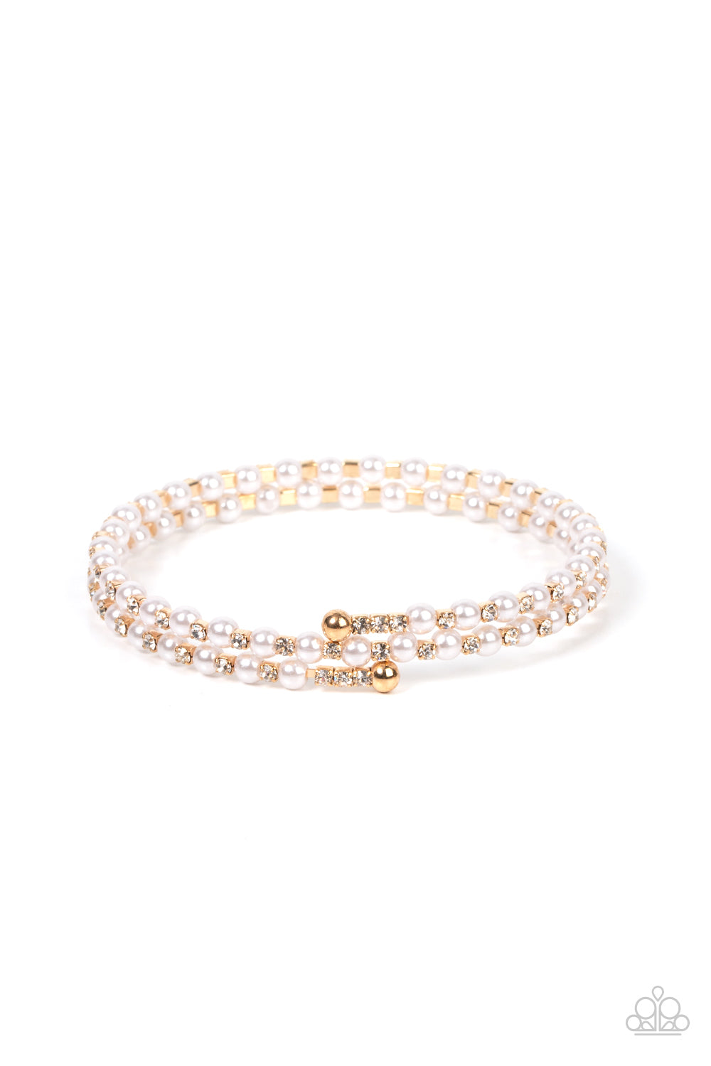 Regal Wraparound - Gold w/Pearls Coil Bracelet