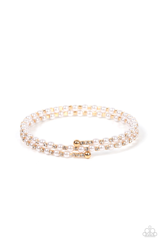 Regal Wraparound - Gold w/Pearls Coil Bracelet