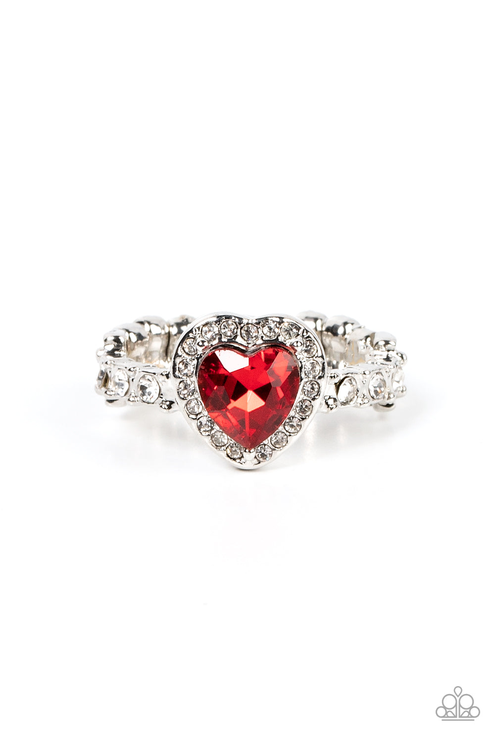 Romantic Reputation - Silver w/Red Heart Gem Ring