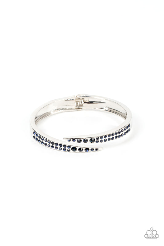 Sideswiping Shimmer - Silver w/Blue Gems Bracelet