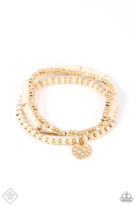 Terraform Trendsetter - Gold with Ivory Stones Bracelet