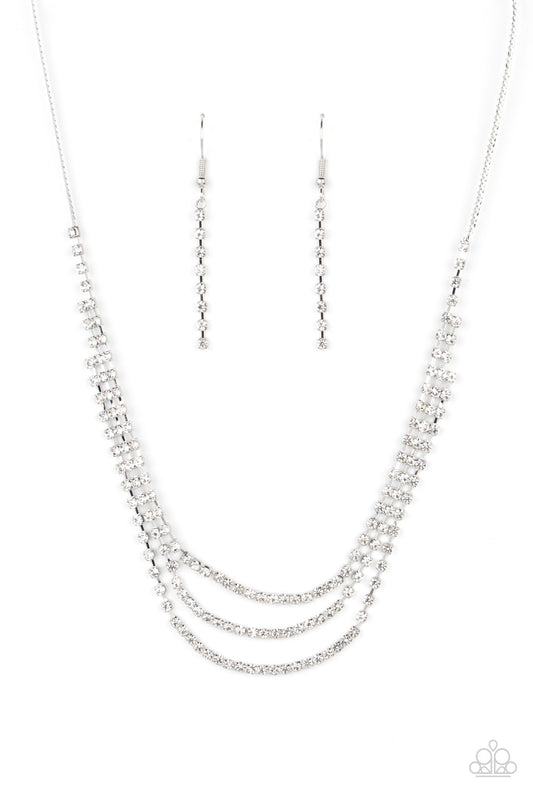 Surreal Sparkle - White Necklace - Paparazzi Accessories