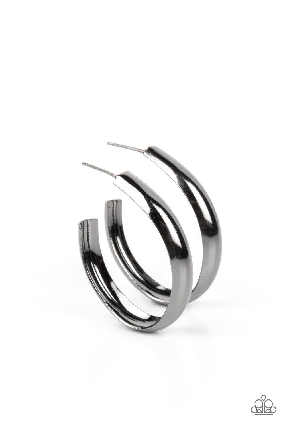 Champion Curves -Gunmetal/Black Earrings