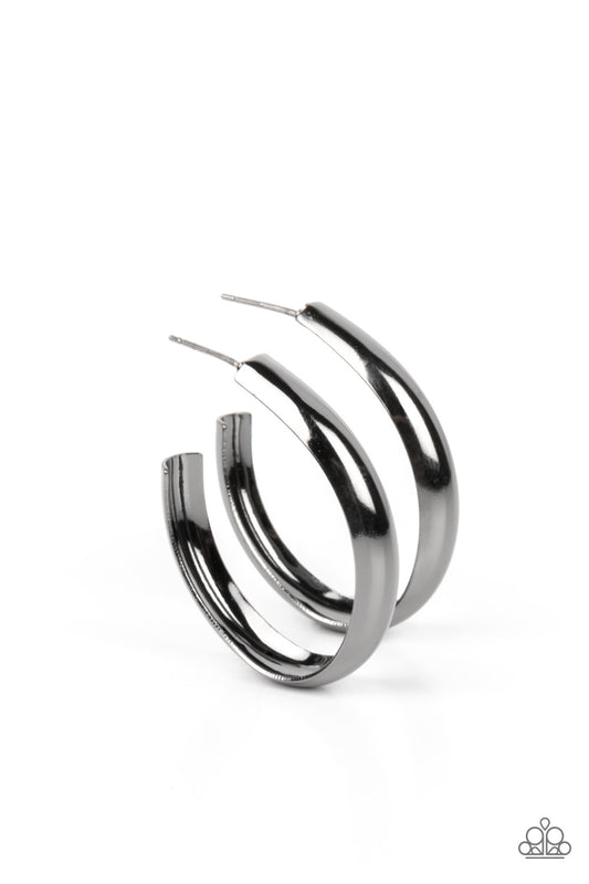 Champion Curves -Gunmetal/Black Earrings