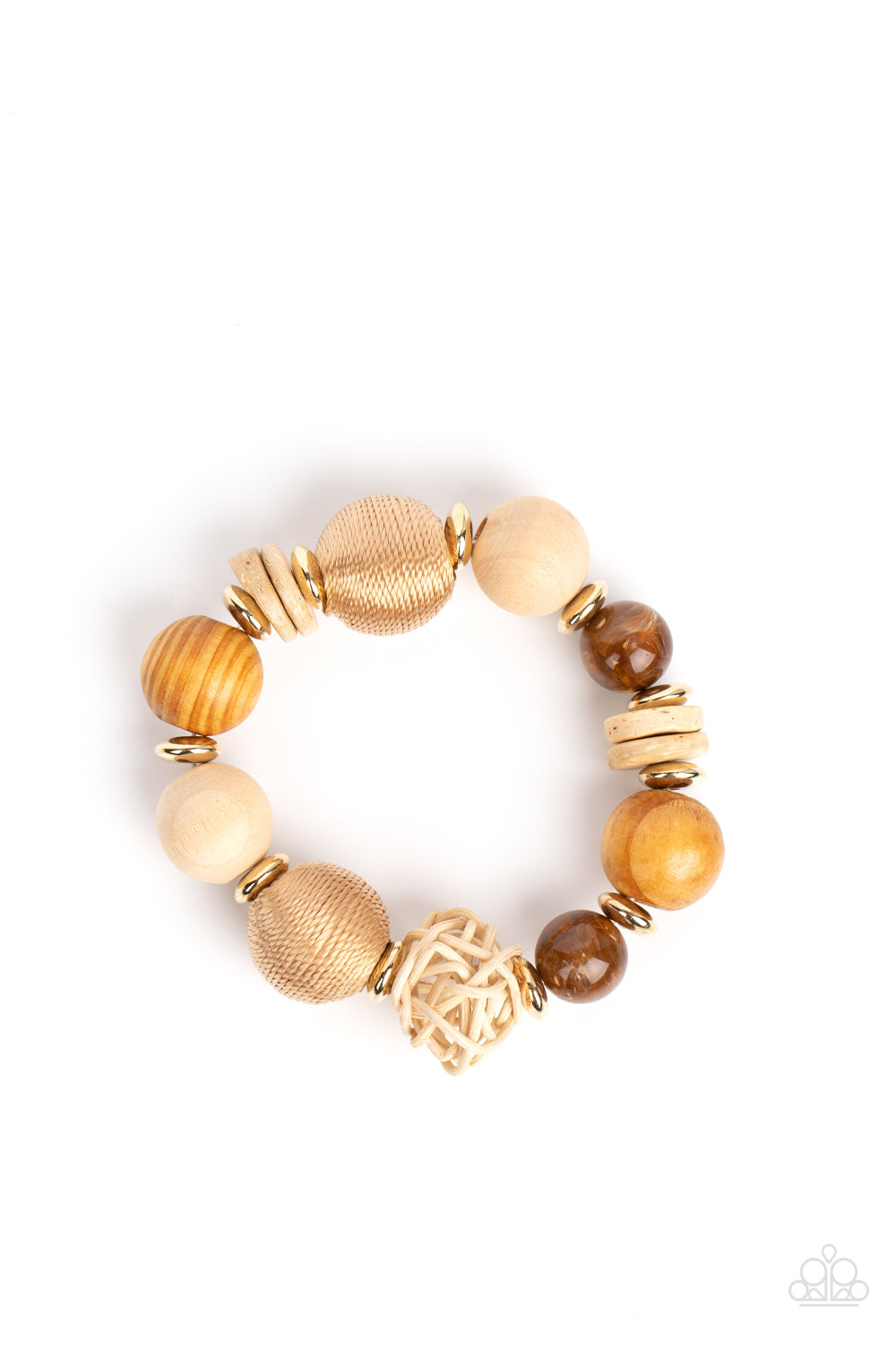 Happily Homespun - Tan Multi Wood Bracelet