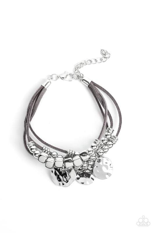 Token Trek - Grey suede w/Silver Bracelet