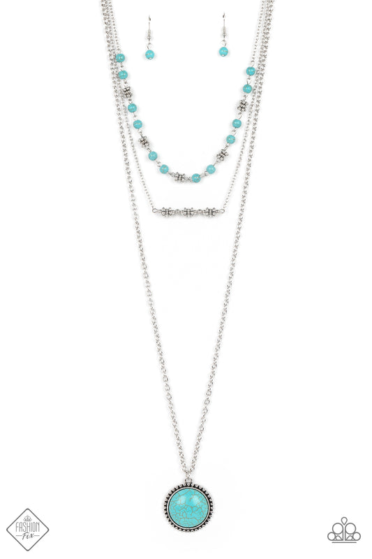 Sahara Symphony - Silver w/Turquoise Stone Necklace