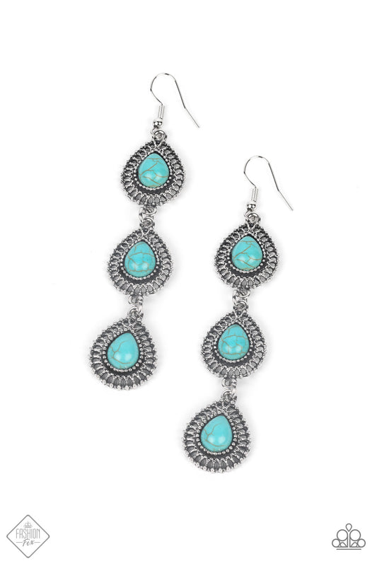 Desertscape Dweller - Silver w/Turquoise Stone Earrings