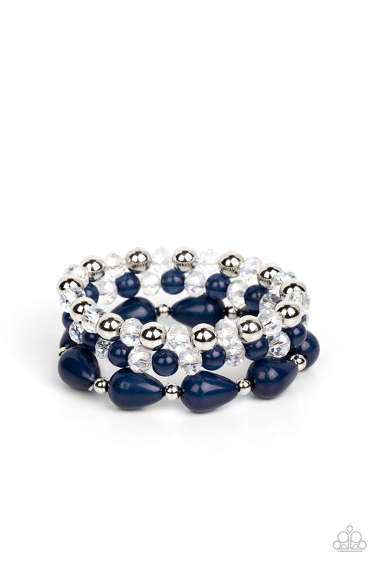Beachside Brunch - Silver with-Navy Blue Bracelet
