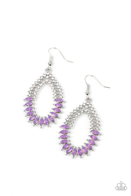 Lucid Luster - Silver w/Purple & White Rhinestones Earrings