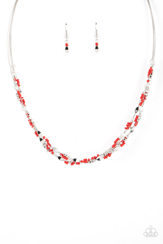 Explore Every Angle - Red Necklace - Paparazzi Accessories