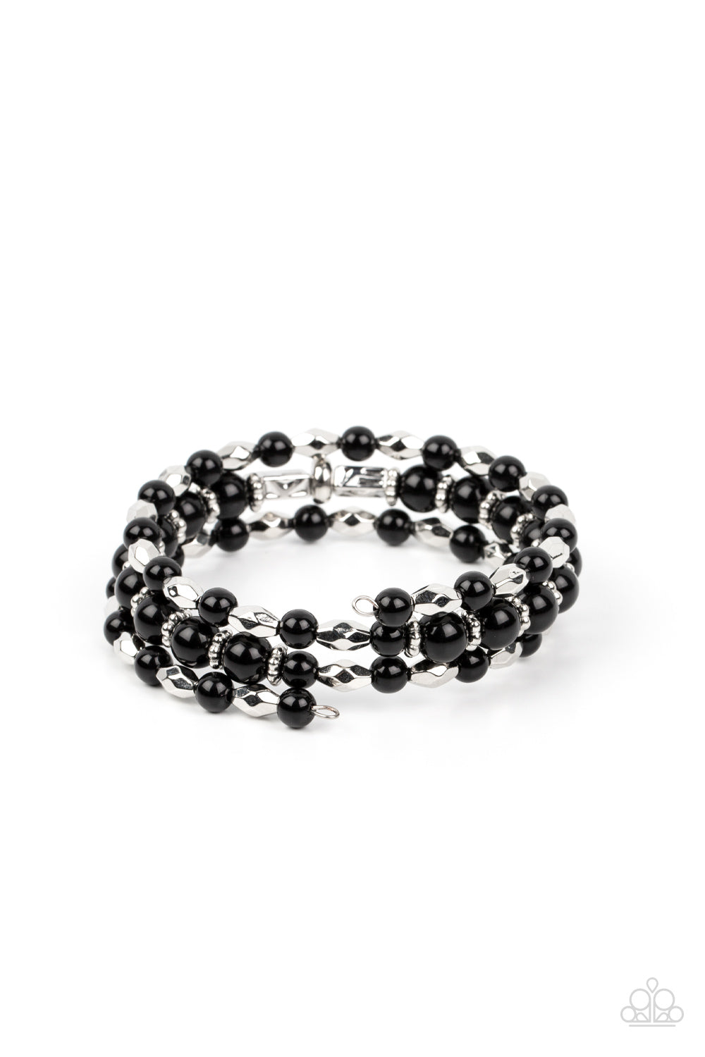 Colorfully Coiled - Black Bracelet - Paparazzi Accessories