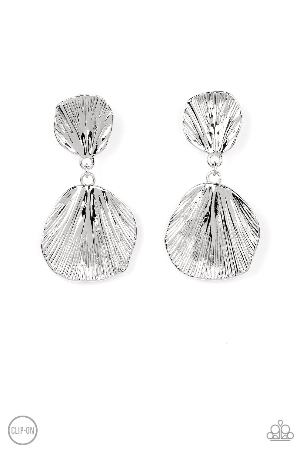 Metro Mermaid  Earrings - Silver -Clip-ons