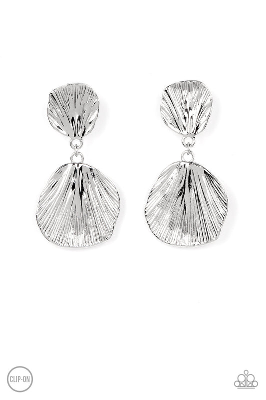 Metro Mermaid  Earrings - Silver -Clip-ons