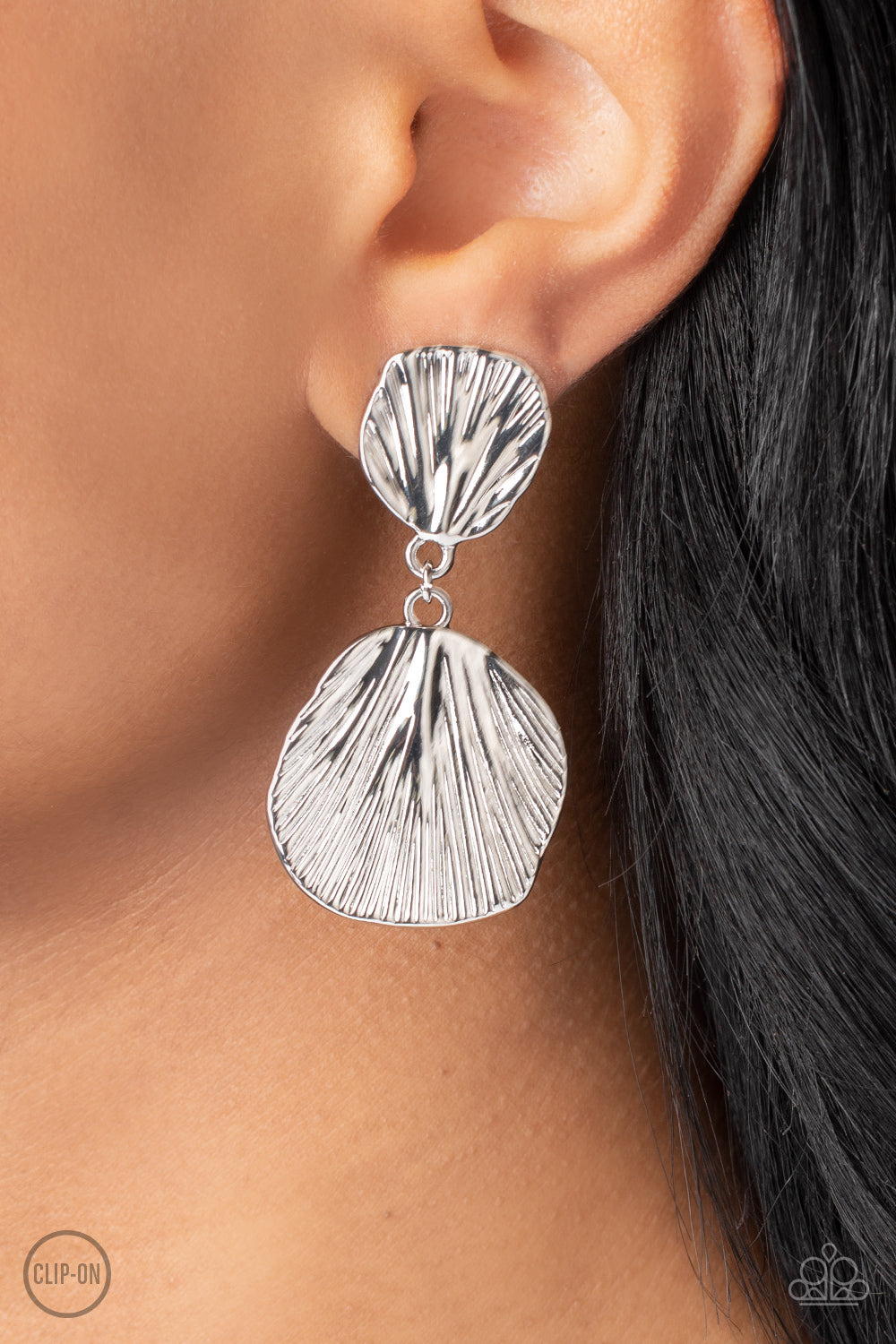 Metro Mermaid  Earrings - Silver -Clip-ons