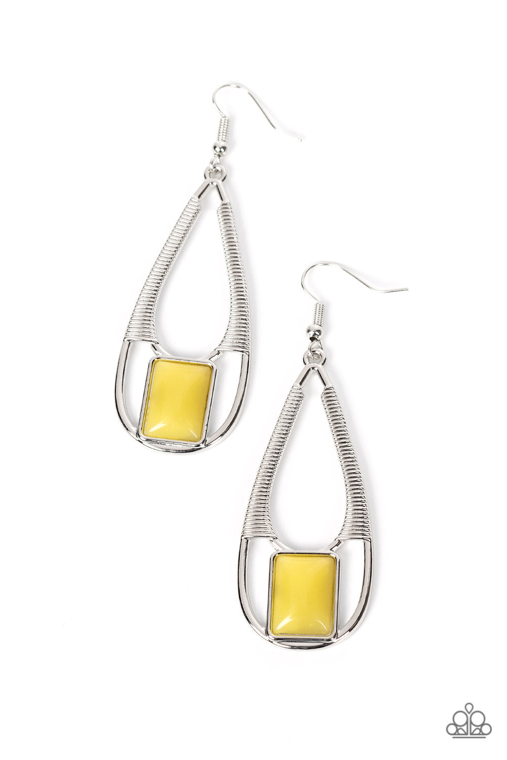 Adventure Story - Silver w/Yellow Earrings
