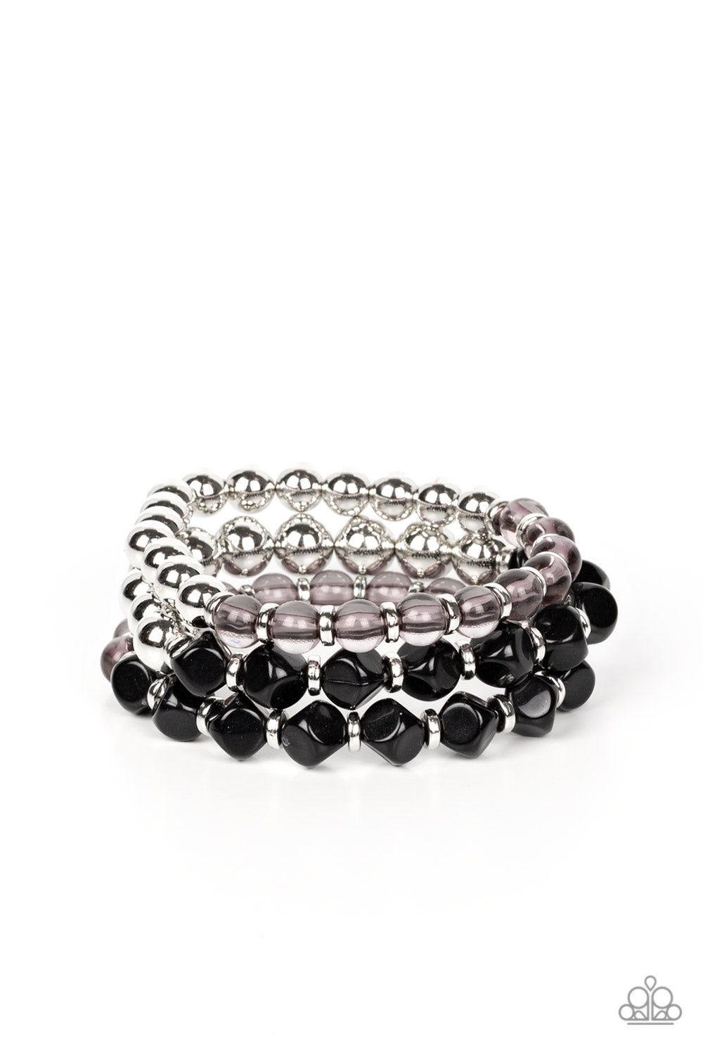 Summer Sabbatical  Bracelet- Silver w/Black