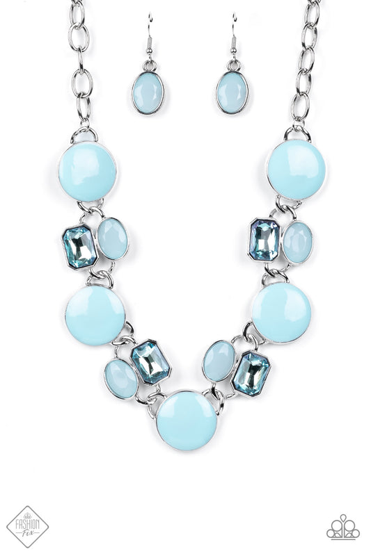 Dreaming in MULTICOLOR -Silver w/Blue Necklace
