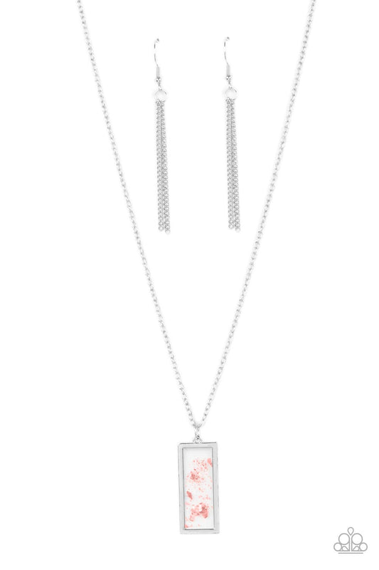 SEA You Around - Silver w/Pink  Necklace- Paparazzi Accessories