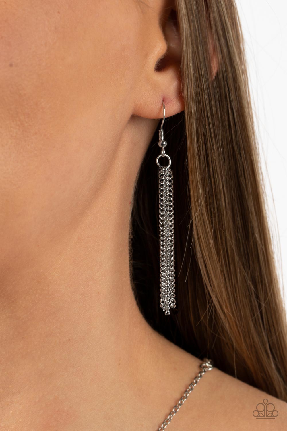 SEA You Around - Silver w/Pink  Necklace- Paparazzi Accessories