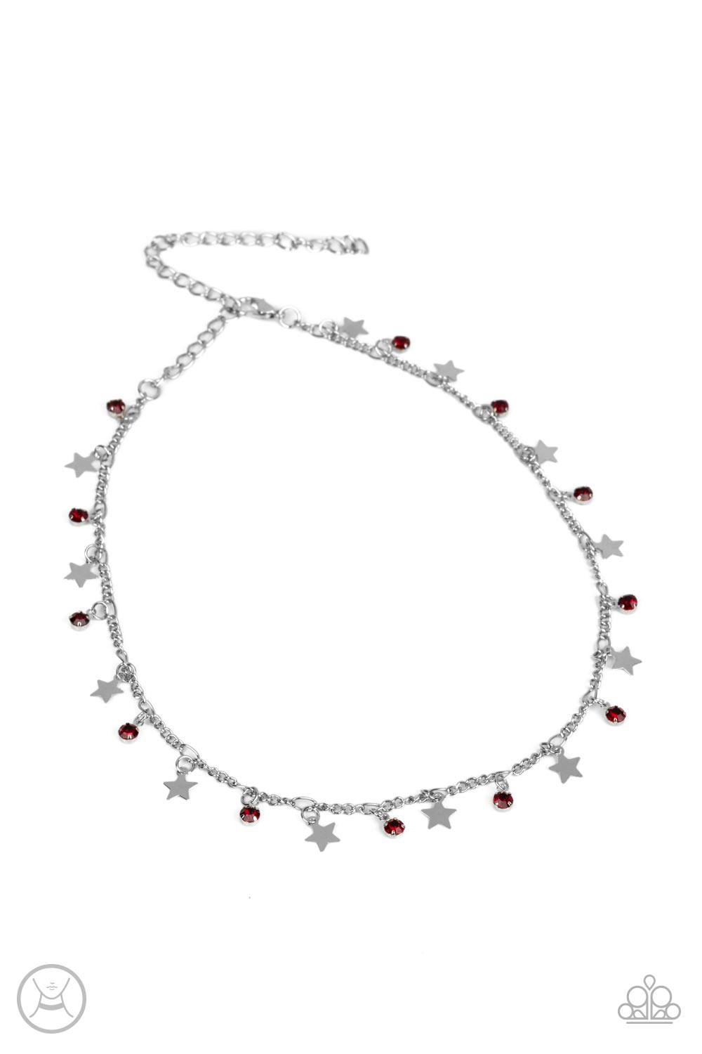Little Lady Liberty - Silver with Red Necklace