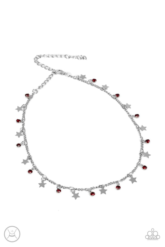 Little Lady Liberty - Silver with Red Necklace