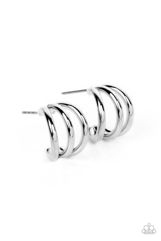 TRIPLE Down - Silver Earrings
