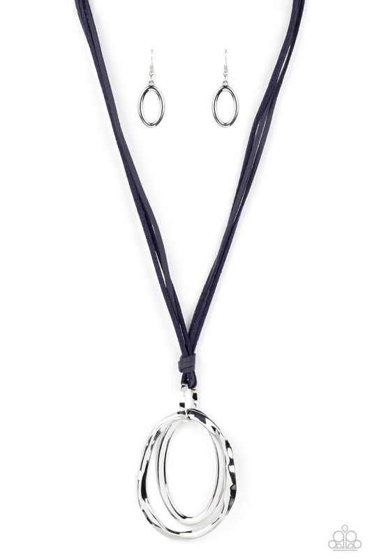 Long OVAL-due - Blue Earrings
