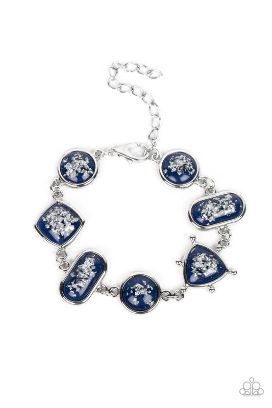 Speckled Shimmer - Blue Bracelet - Paparazzi Accessories