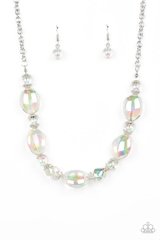 Prismatic Magic - Silver w/Iridescent Prismatic Bead Necklace