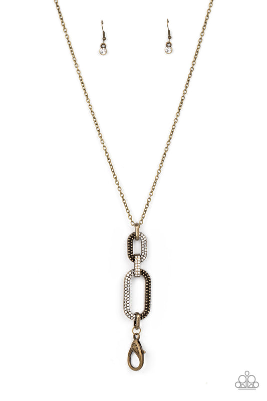 OVAL-Statement of the Year - Brass Necklace -Lanyard- Paparazzi Accessories