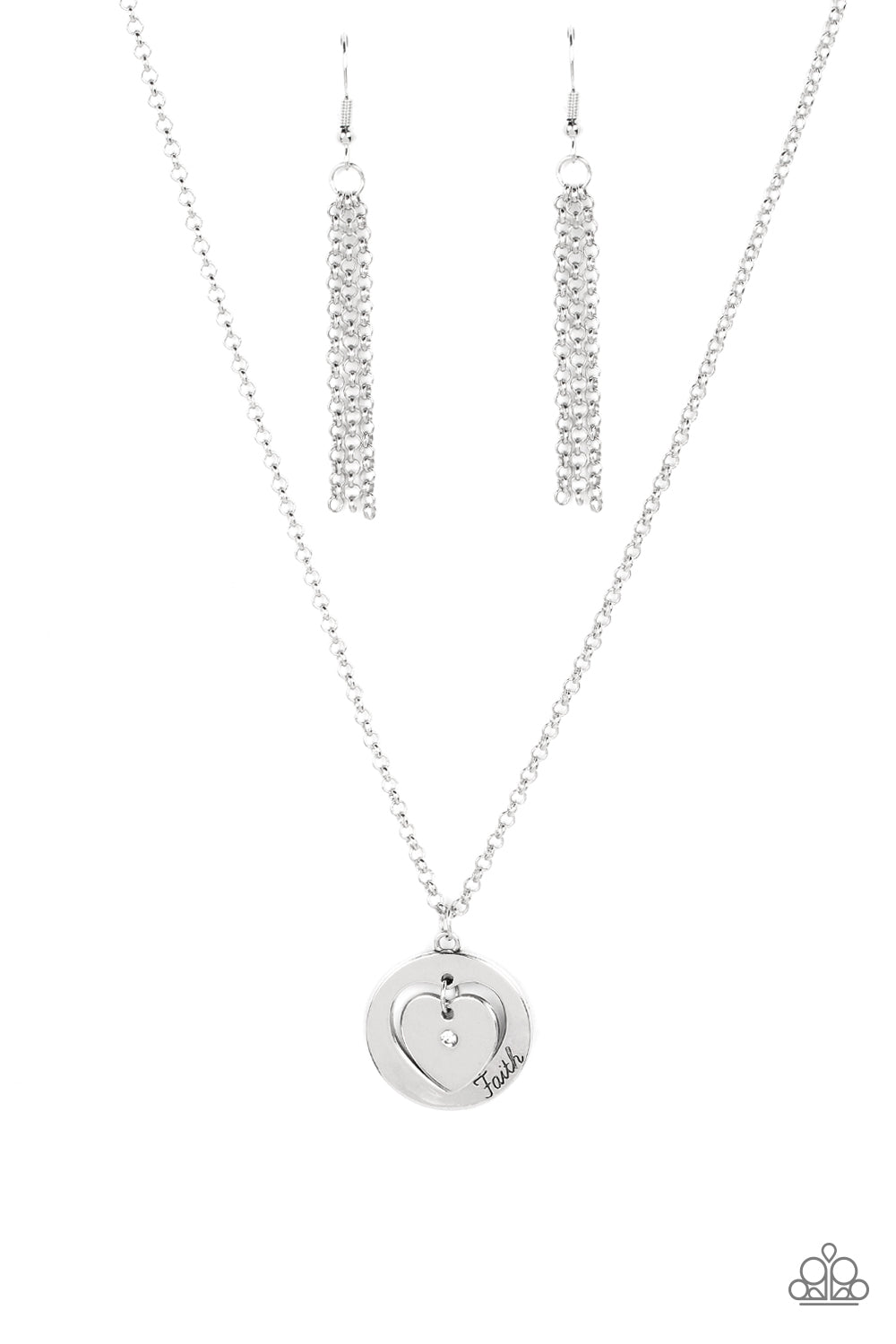 Heart Full of Faith - White Necklace - Paparazzi Accessories