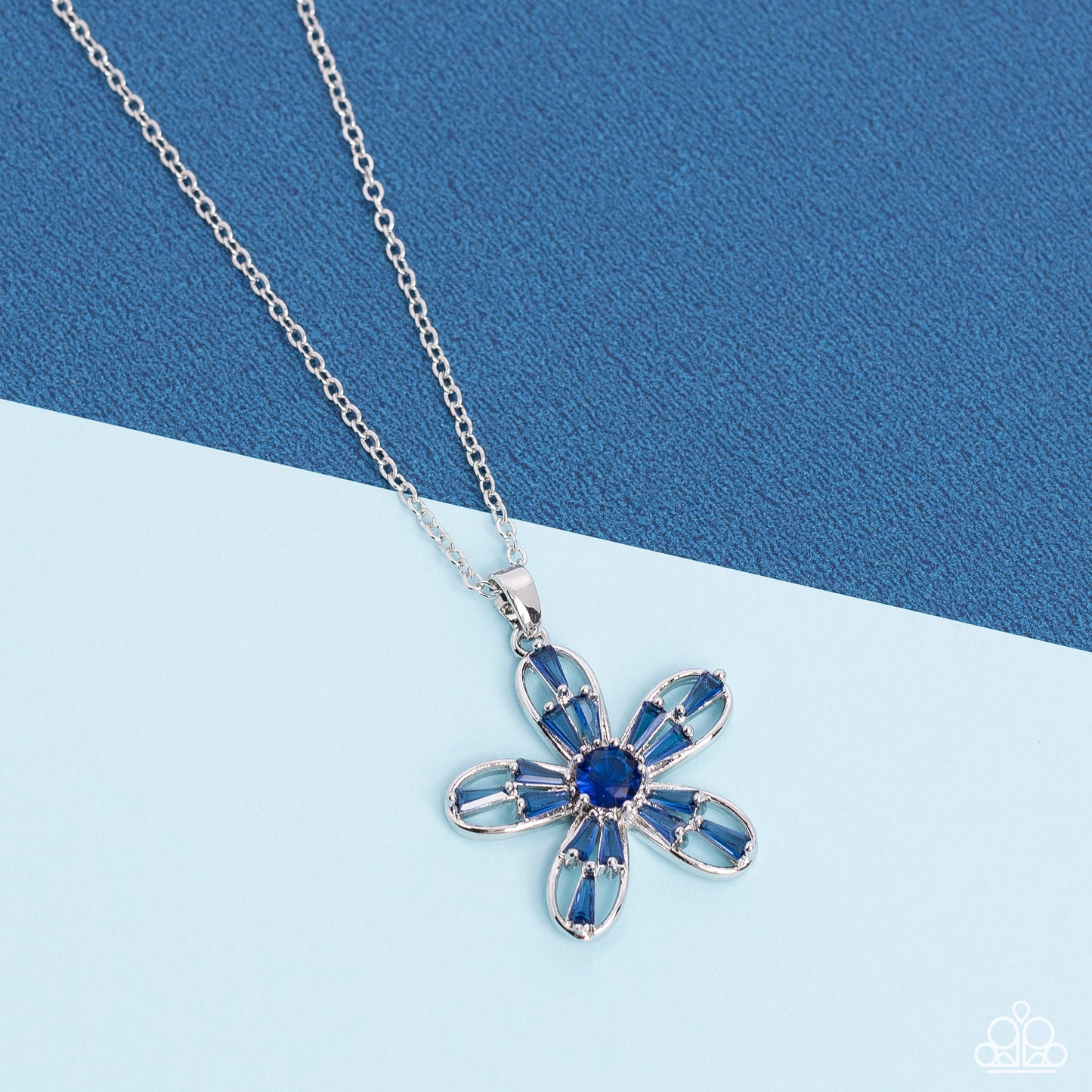 Botanical Ballad - Silver w/Blue Gems Necklace