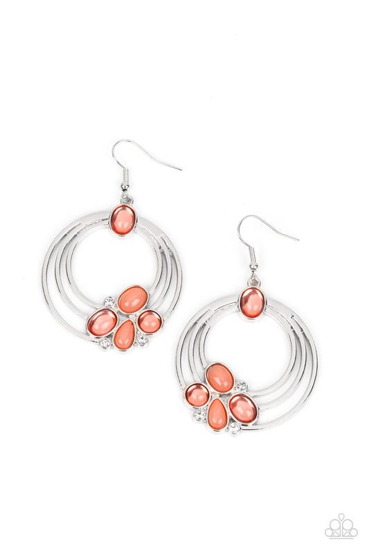 Dreamy Dewdrops - Silver w/Orange Earrings