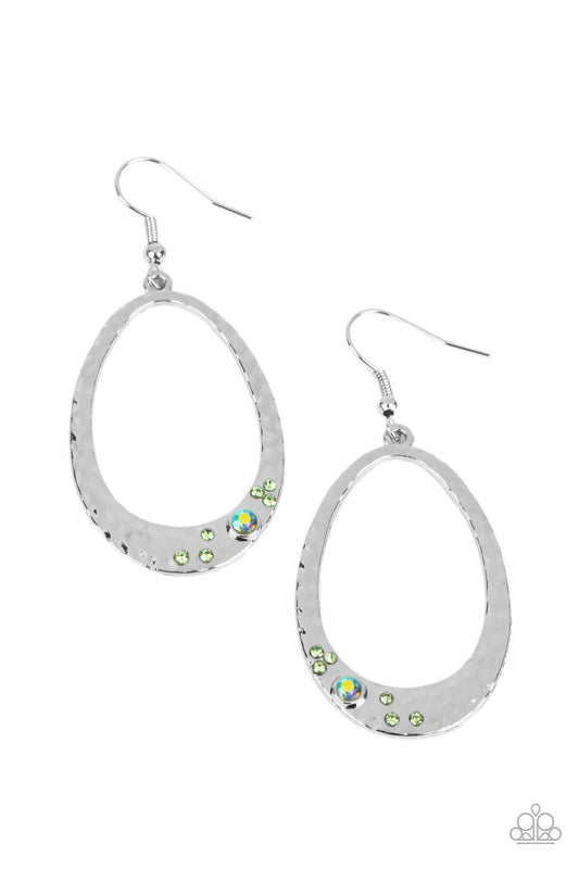 Seafoam Shimmer - Silver w/Green Earrings