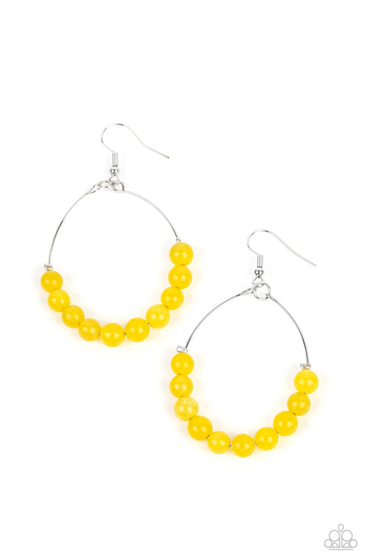 Catch a Breeze - Yellow Earrings - Paparazzi Accessories