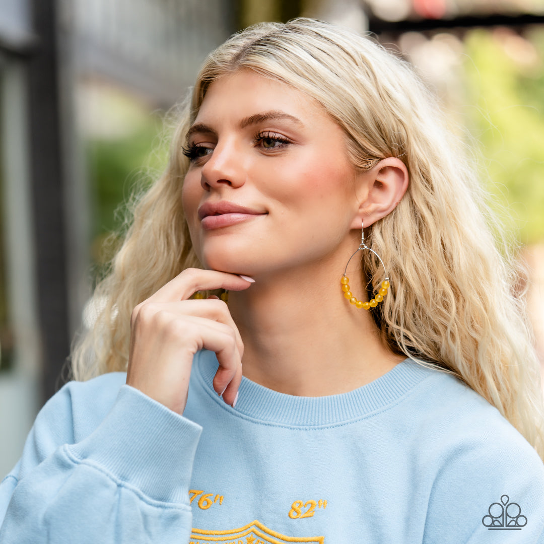 Catch a Breeze - Yellow Earrings - Paparazzi Accessories