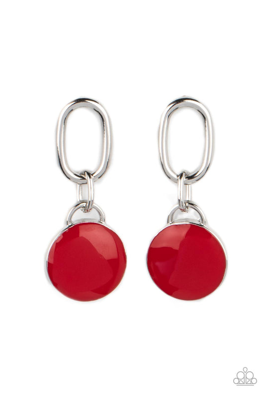 Drop a TINT - Silver w/Red Earrings
